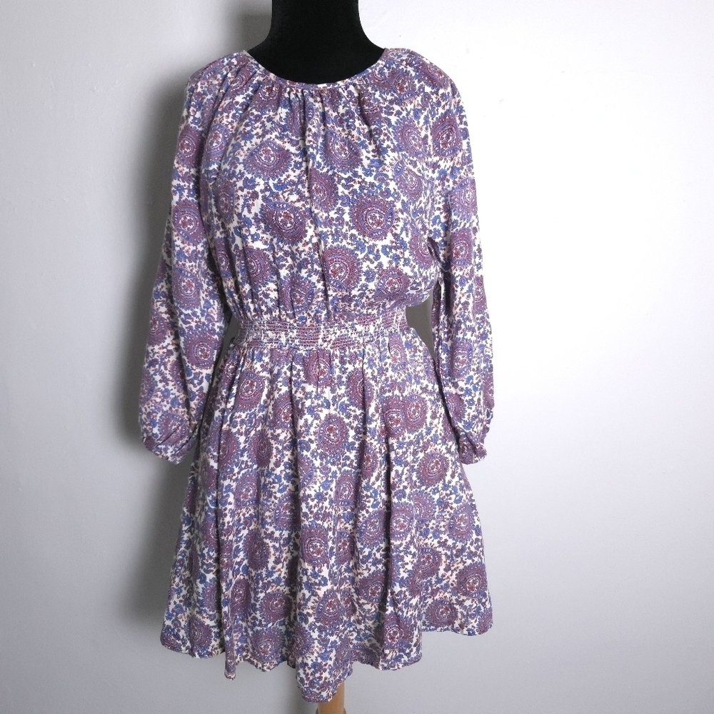 J.Crew Palermo Linen Smocked-Waist Floral Mini Dress Size Spring 2023